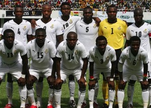 Ghanas Nationalteam bei einem früheren Spiel (Bild: Wikipedia/Benjamin Mussler).